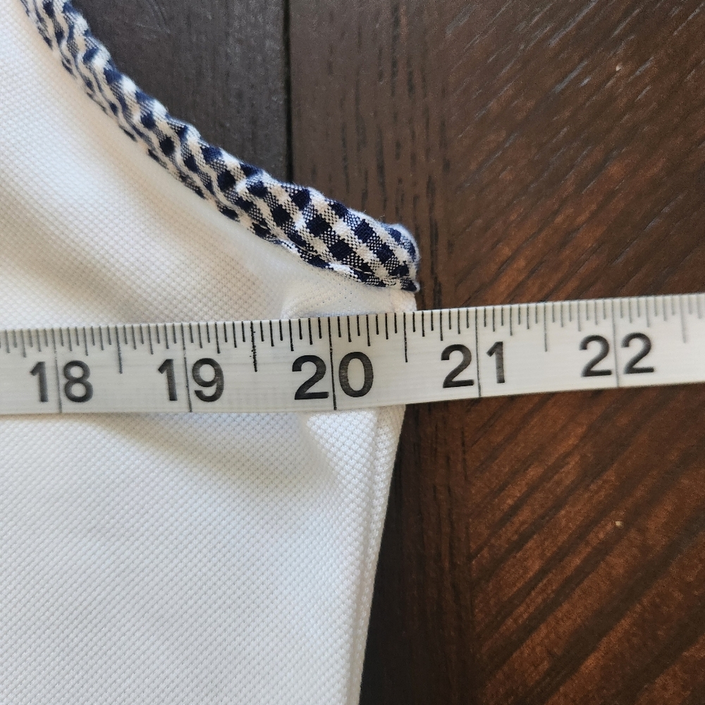 IZOD Golf White Sleeveless Top with Black and White Gingham Trim - Picture 10 of 12